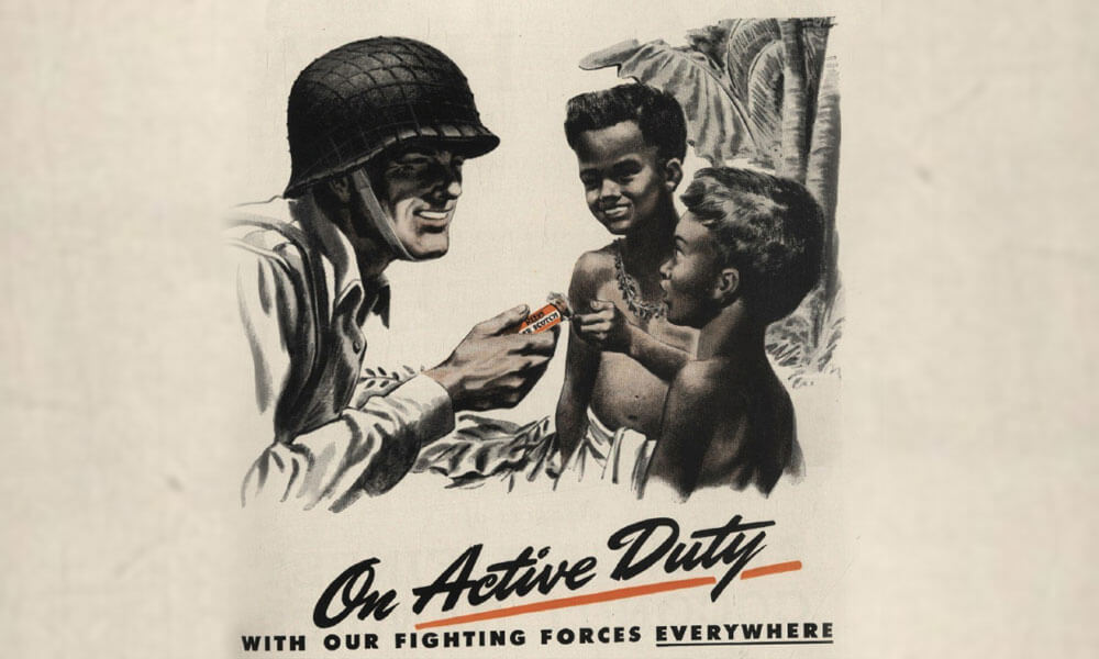 Anuncios de venta de chicle durante la segunda guerra mundial