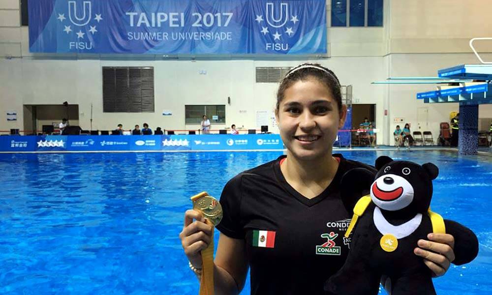 Clavadista mexicana Dolores Hernández Monzón medalla de oro en Universidad Mundial de Taipei 2017