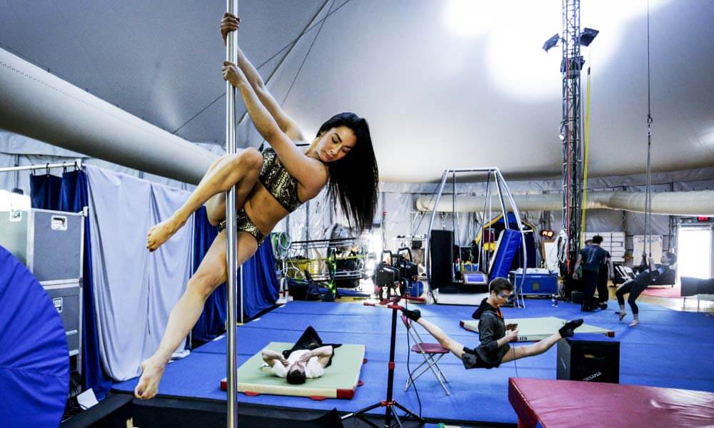 Diana Ham, pole dance en Luzia, Cirque du Soleil