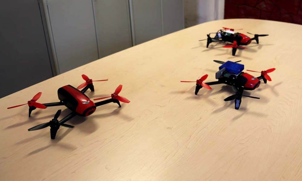 Drones del equipo mexicano del INAOE que ganaron en la carrera de drones autónomos en Canadá