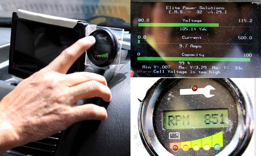 Monitor LCD en tablero de automóvil de gasolina transformado a sistema eléctrico por César GUstavo Gómez Sierra