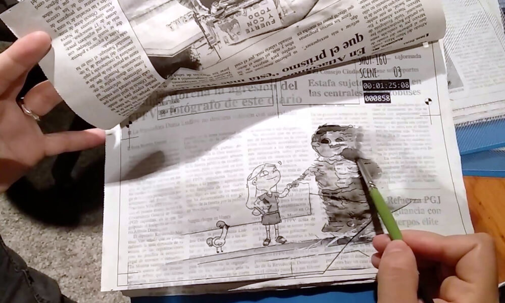 Dalia Sigue Aquí es un cortometraje animado que se realizó sobre gran cantidad de periódicos
